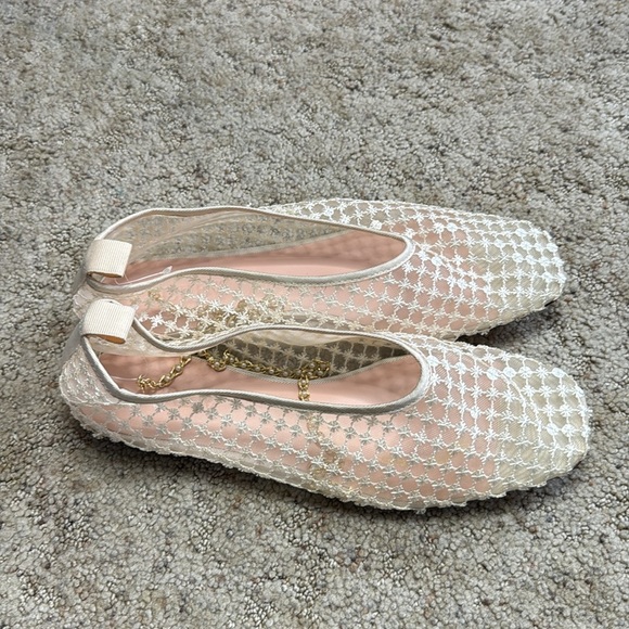 J. Crew Quinn Embellished Removable Ankle-Strap Ballet Flats in Mesh - Picture 6 of 8